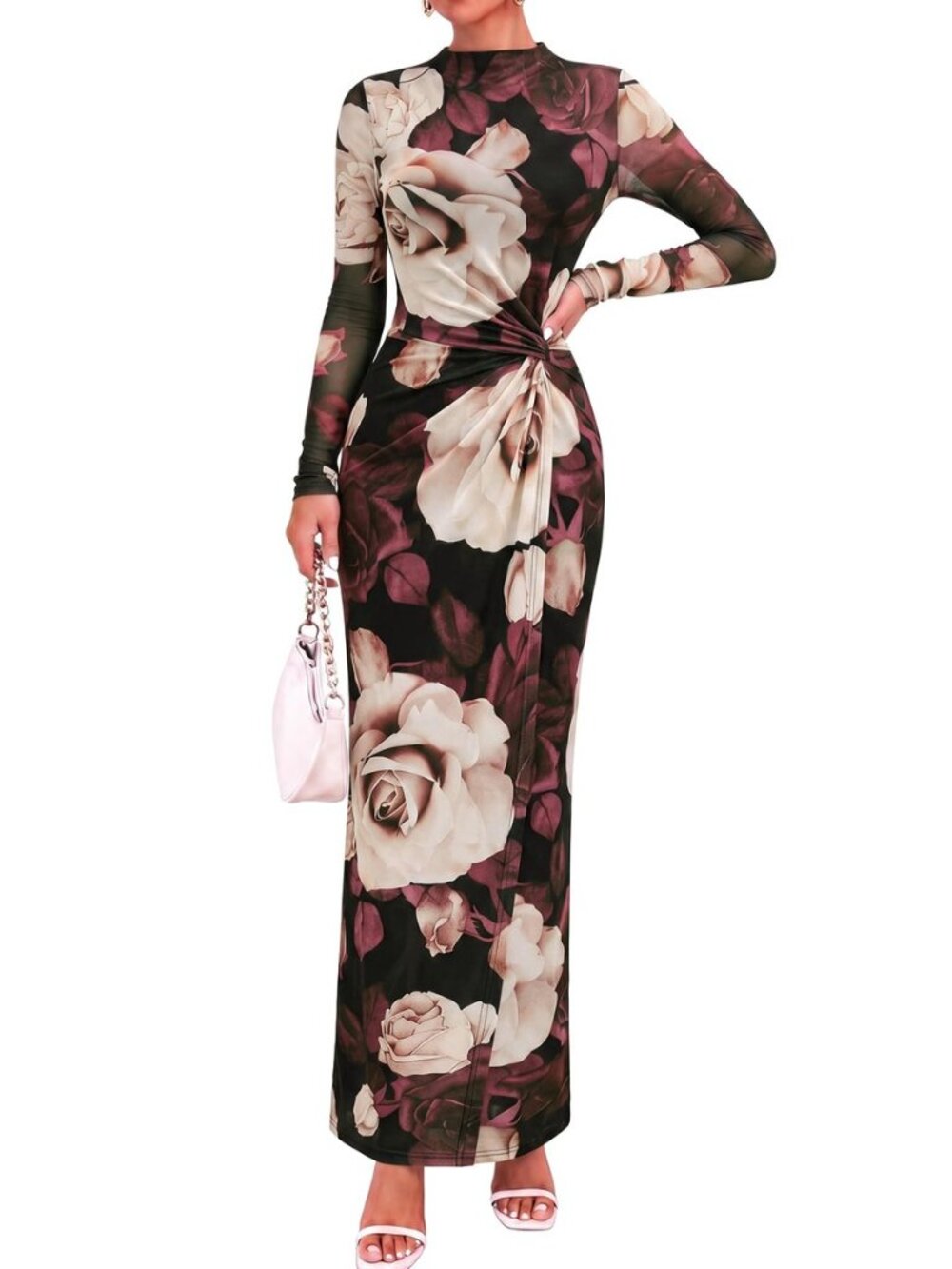 Womens Sheer Mesh Maxi Fall Wedding Guest Dress Fashion Clothing 2026